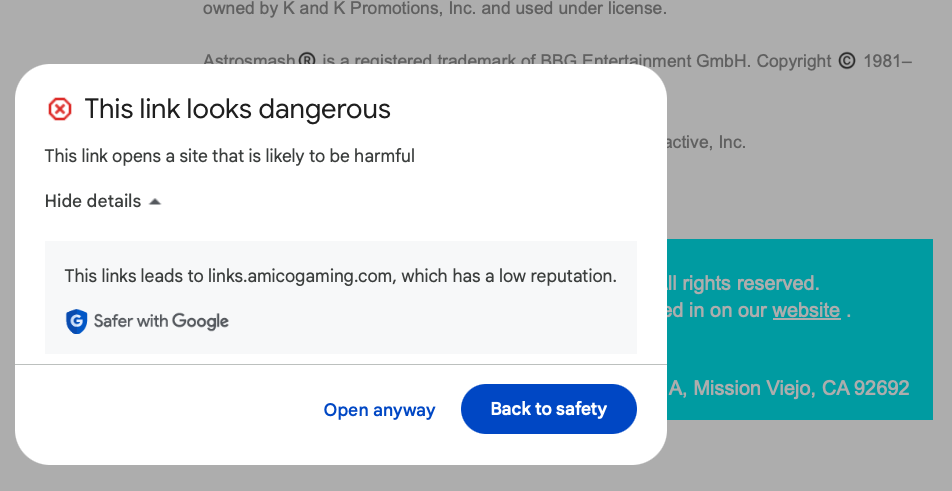 This link looks dangerous