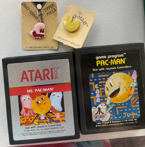 Pac-Man display with 2600 cartridges