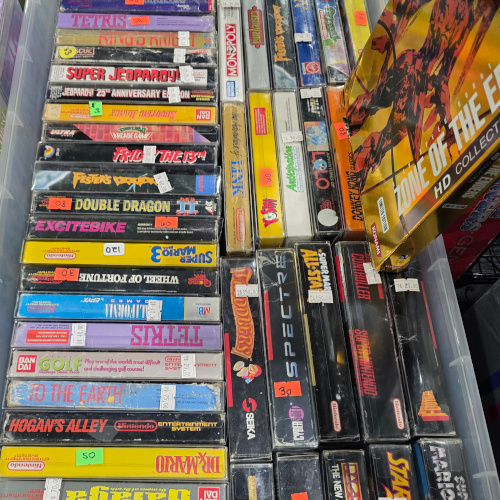 Boxed NES and SNES games