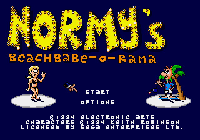 Normy's Beach Babe-o-Rama: Title screen