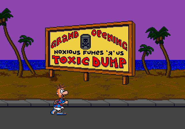Normy's Beach Babe-o-Rama: Toxic waste dump sign