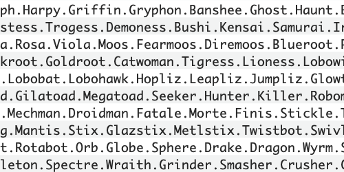 The Complete Guide to Phantasy Star III - Enemy Names