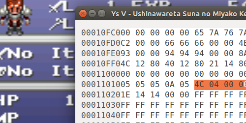 Ys V Save State Hacking