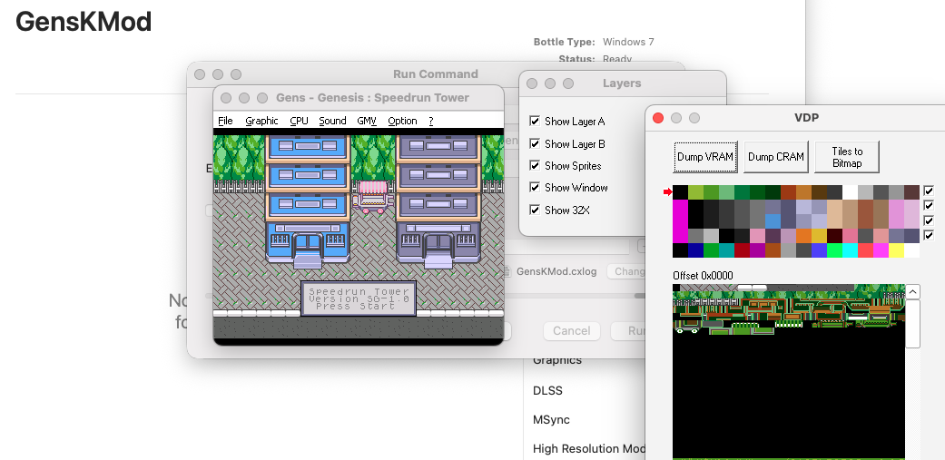 Gens KMod running in Crossover