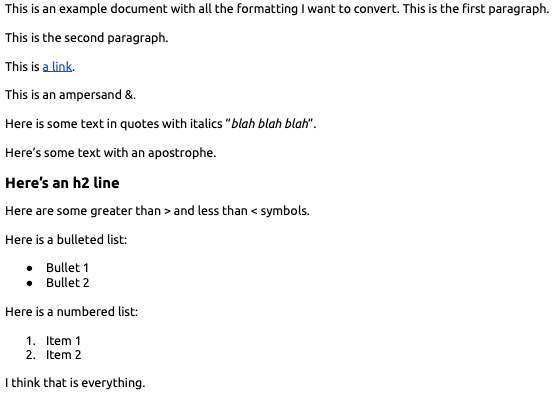 Example Google Document