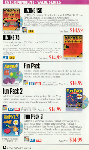 Page 12 - Doom levels and Fun Packs