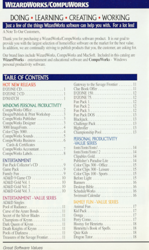 Table of contents