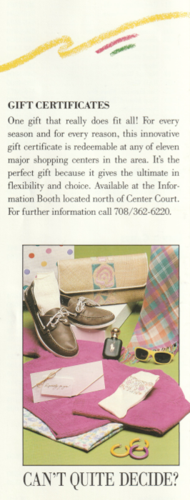 1993 Hawthorn Mall Directory - gift certificates