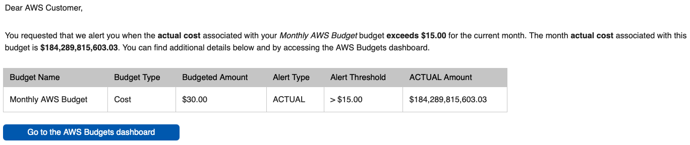 The AWS bill